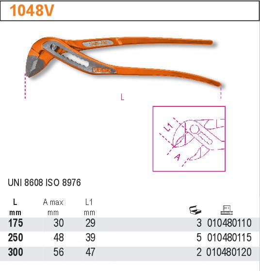 1048V 300MM BETA ЛАКИРОВАННЫЕ РЕГУЛИРУЕМЫЕ ПЛОСКОГУБЦЫ