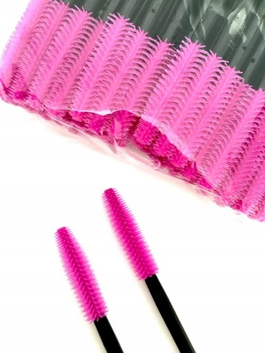 SZCZOTECZKI Maskara SILIKONOWE DO RZĘS BRWI Różowe / Czarne 50SZT