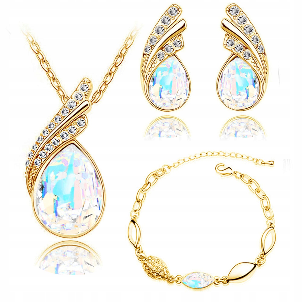 

Komplet biżuterii kr Swarovski Migdał Złoty