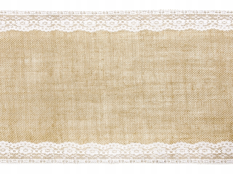 

Juta Bieżnik Jutowy z koronką Natura 28cm x 275cm