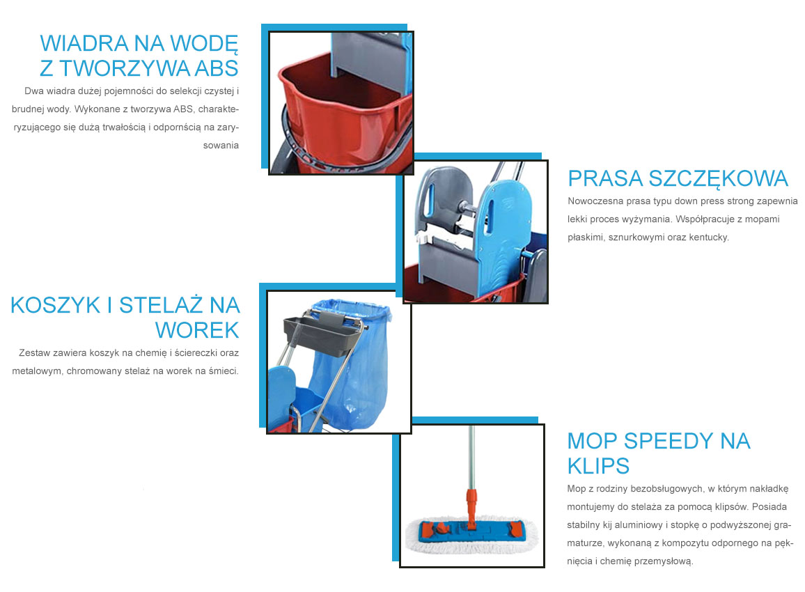 Wozek ZESTAW do sprzatania SPARK 2X18L MOP 50CM EAN 63071010