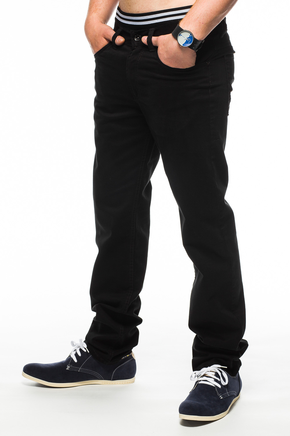 SPODNIE MĘSKIE CHINOSY VANKEL JEANS 561 - 92cm/L34 Kolor czarny