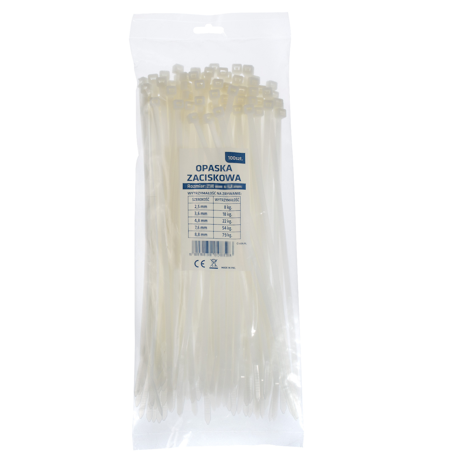 Opaski zaciskowe "Standard 430x7,6mm Białe