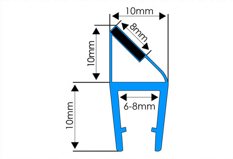 U7 USZCZELKA MAGNETYCZNA DO KABINY PRYSZNICOWEJ DO DRZWI DOMYKAJĄCA 6-8MM Kod producenta US7820