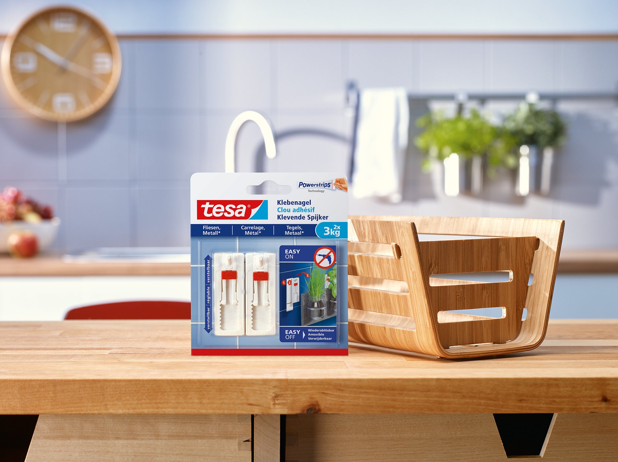 Gwóźdź samoprzylepny regulowany tesa płytki haczyki samoprzylepne 2x 3kg Rodzaj samoprzylepne