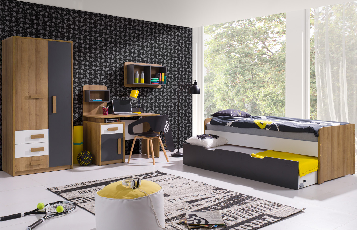 biurko z półką nadstawką do nauki do pokoju młodzieżowego dzieci Quatro 10 Kod producenta 10