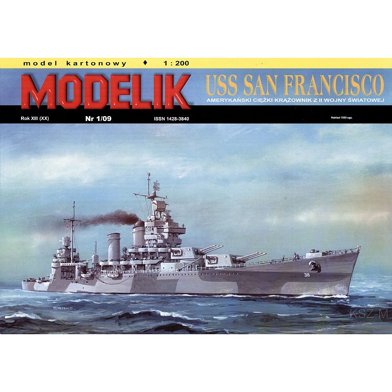Modelik 1/09 Krążownik Uss San Francisco 1:200