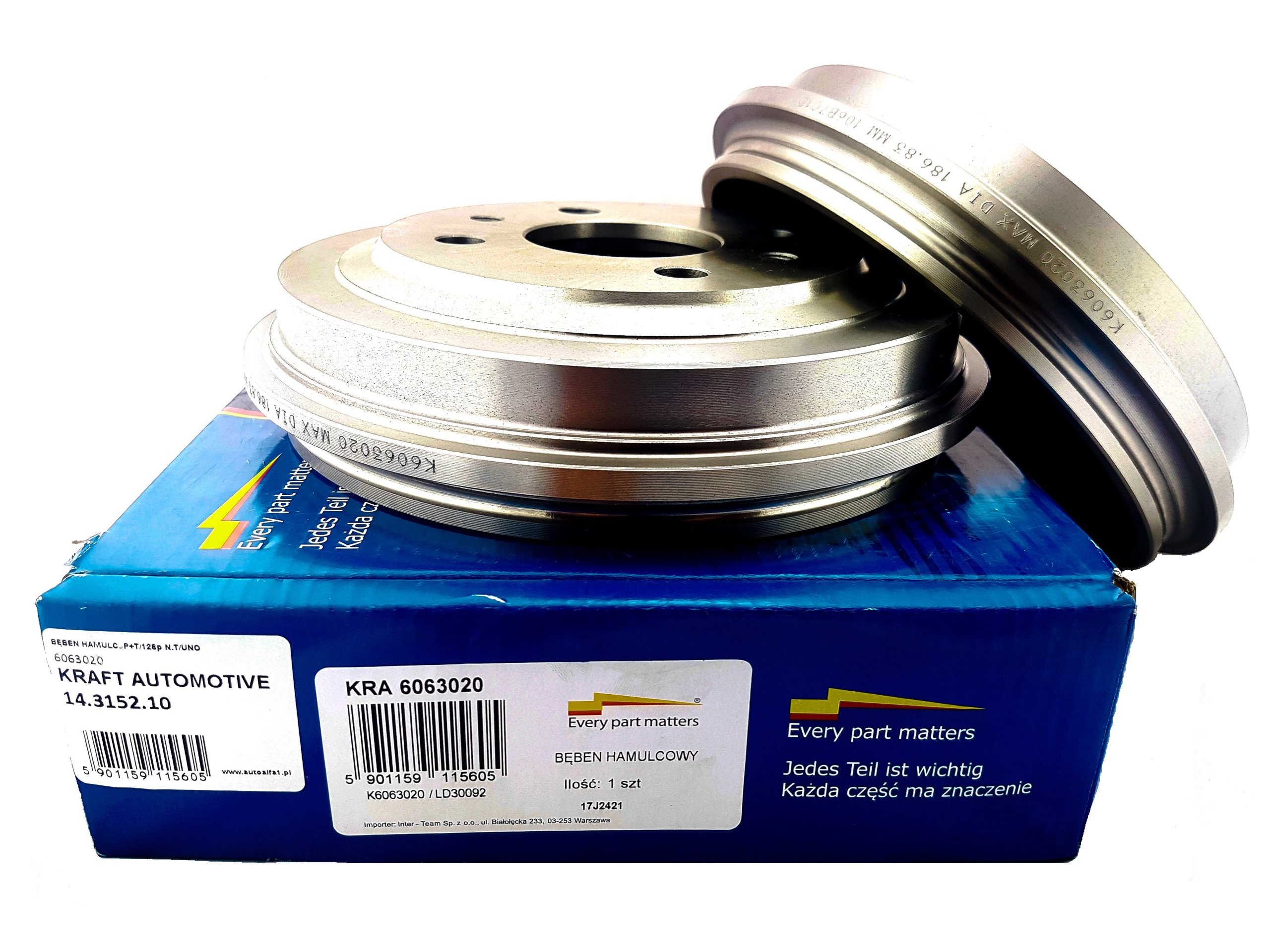 SZCZEKI BEBNY CYLINDERKI PRZOD FIAT 126P ZESTAW Parts manufacturer Kraft Automotive