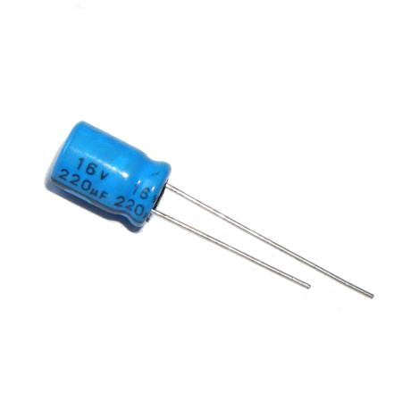 

Kondensator elektrolit 220uF 16V 8x11.5mm 85'C x10
