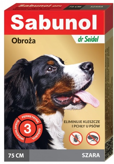 

Sabunol Obroża Na Pchły Kleszcze Psa 75CM Szara