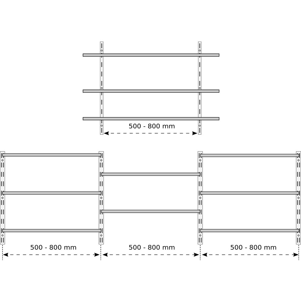 WSPORNIK PÓŁKI DO REGAŁ METALOWY BIAŁY PRO 20CM Liczba półek więcej