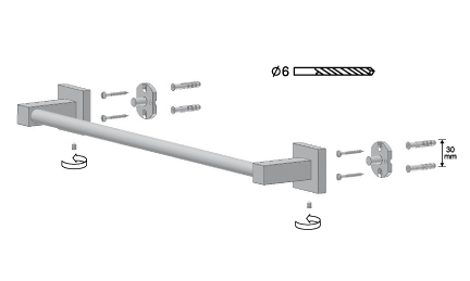 ARKTIC BISK WIESZAK KĄPIELOWY 460 mm 01469 CHROM Marka Bisk