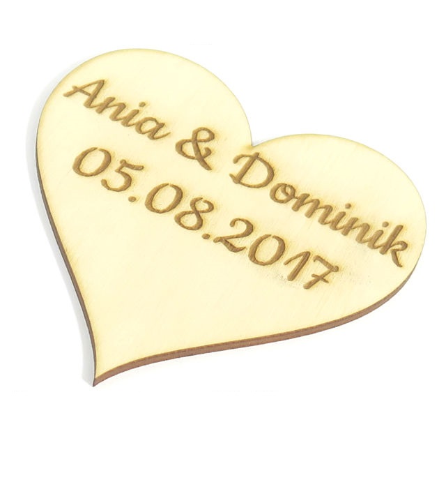 SERCE 10x10cm IMIONA i DATA NA ŚLUB NA STÓŁ XD1 Marka Smart laser