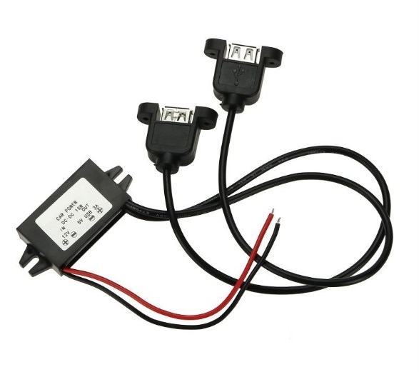 Przetwornica napięcia 12V 5V 3A 2x gniazdo Usb
