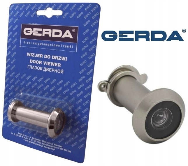 Wizjer drzwiowy do drzwi 35-50mm FI 14mm GERDA oczko z klapką satyna Rodzaj tradycyjny