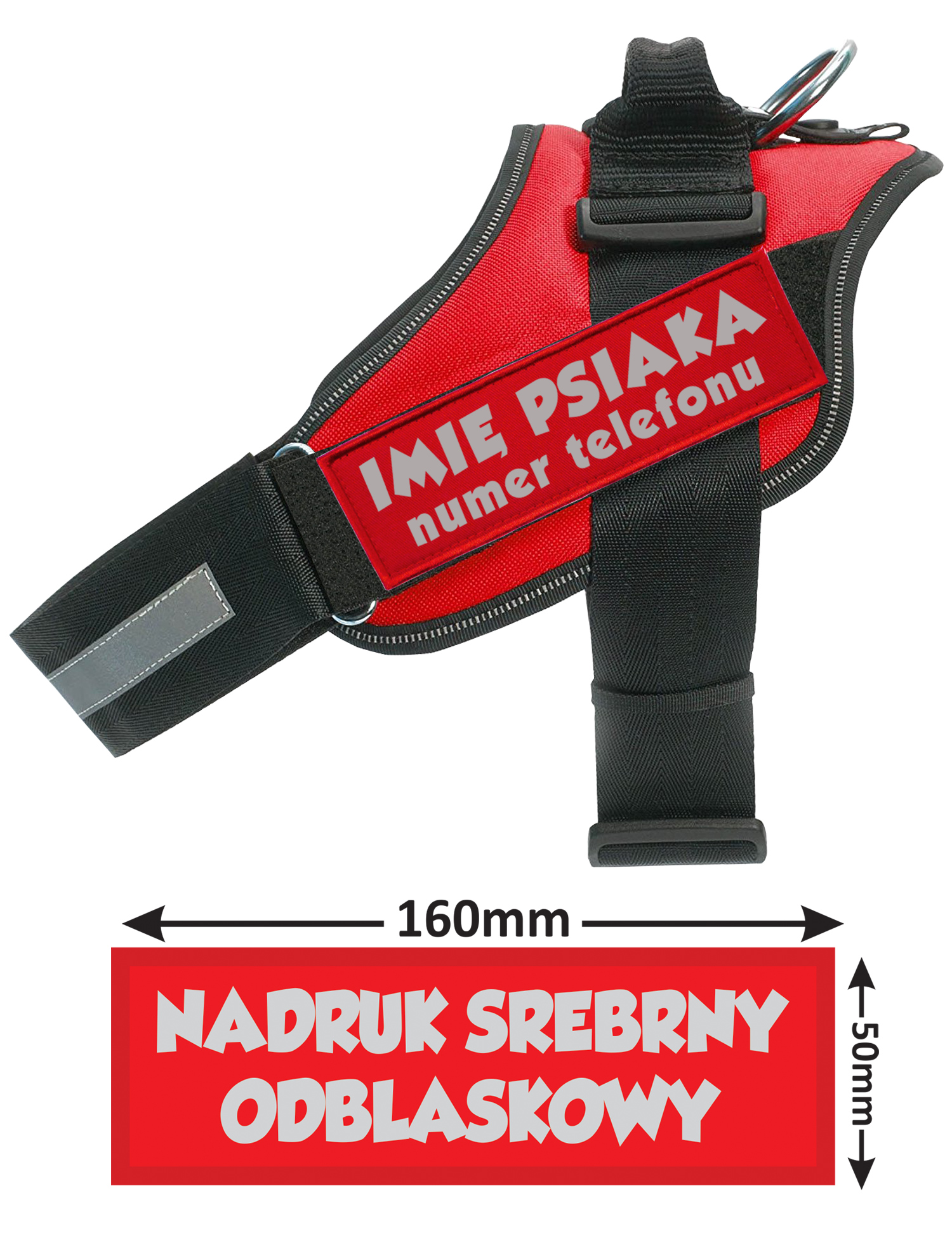 NAKŁADKA ODBLASKOWA SZELKI JULIUS-K9 TWÓJ NADRUK Kod producenta ODBLASKOWA-NAKŁADKA-SZELKI-CZERWONA