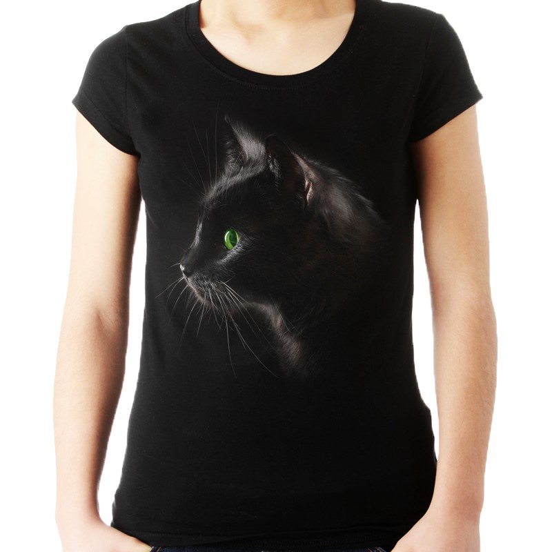 

Koszulka z kotem bluzka z głową kota t-shirt Hq Xs