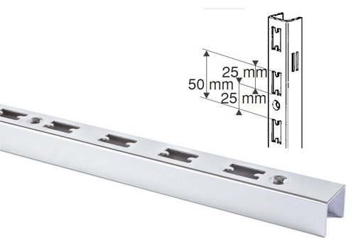 SZYNA ŚCIENNA 2,4m CHROM REGAŁ PROFIL UNIVERSAL a1 Kod producenta 158-240