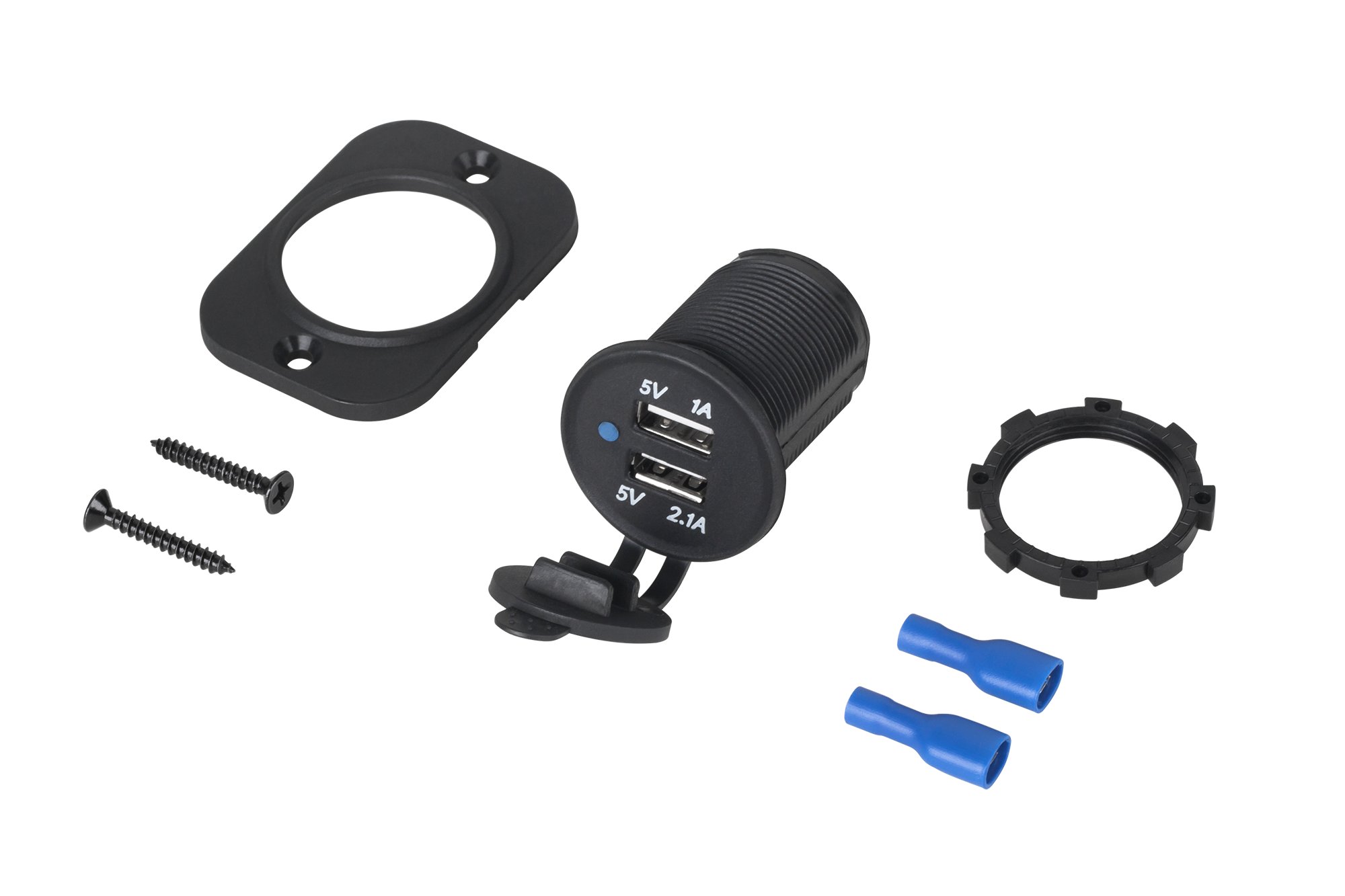 M-LIFE Ładowarka samochodowa 2xUSB 12/24V 1A+2.1A Waga produktu z opakowaniem jednostkowym 0.3 kg