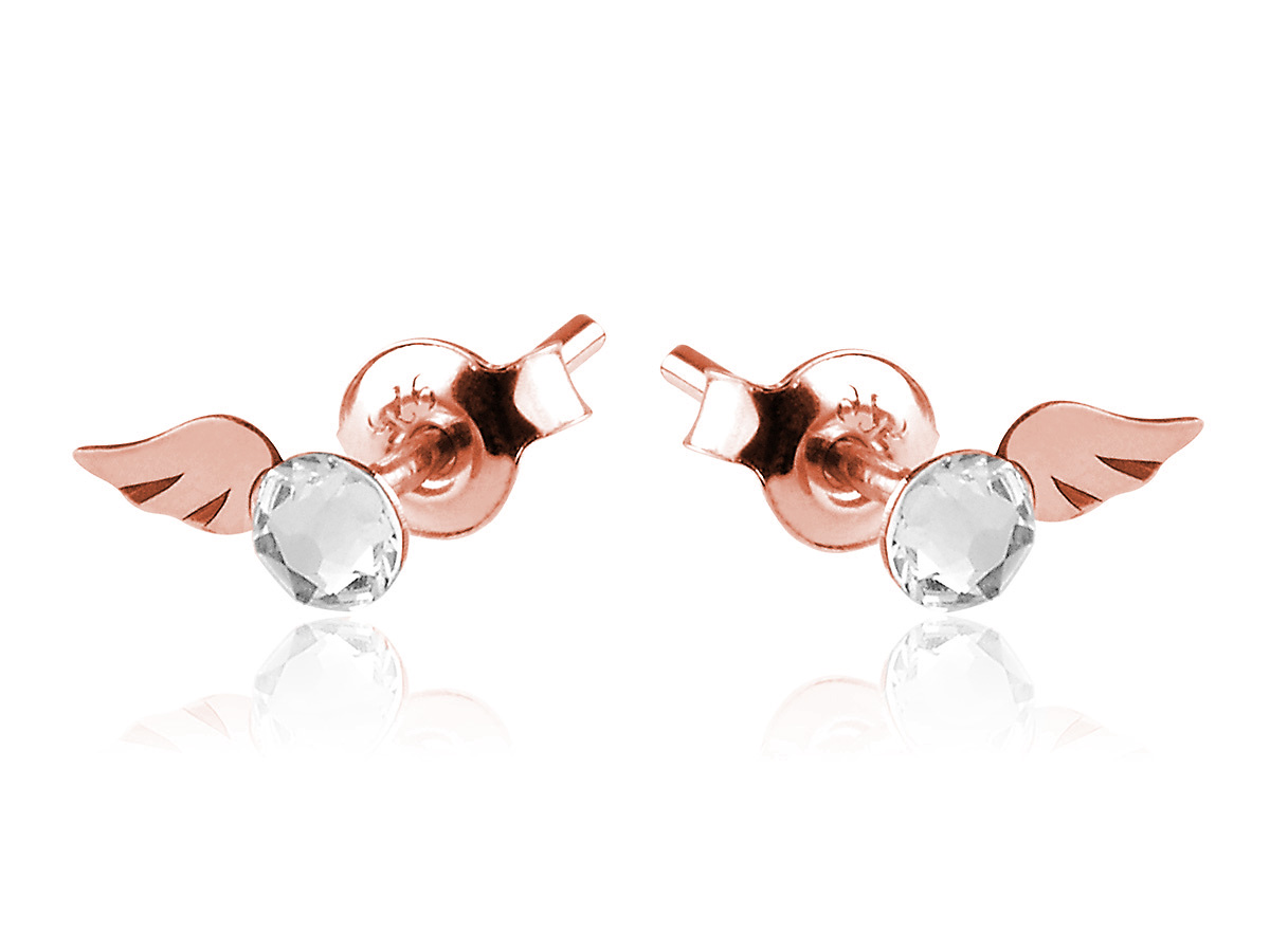 

Kolczyki Wings Skrzydła Z Kr. Swarovski Srebro Róż