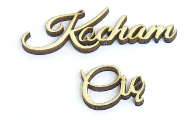 

Napis Dekor Decoupage Ze Sklejki Kocham Cię KZ35