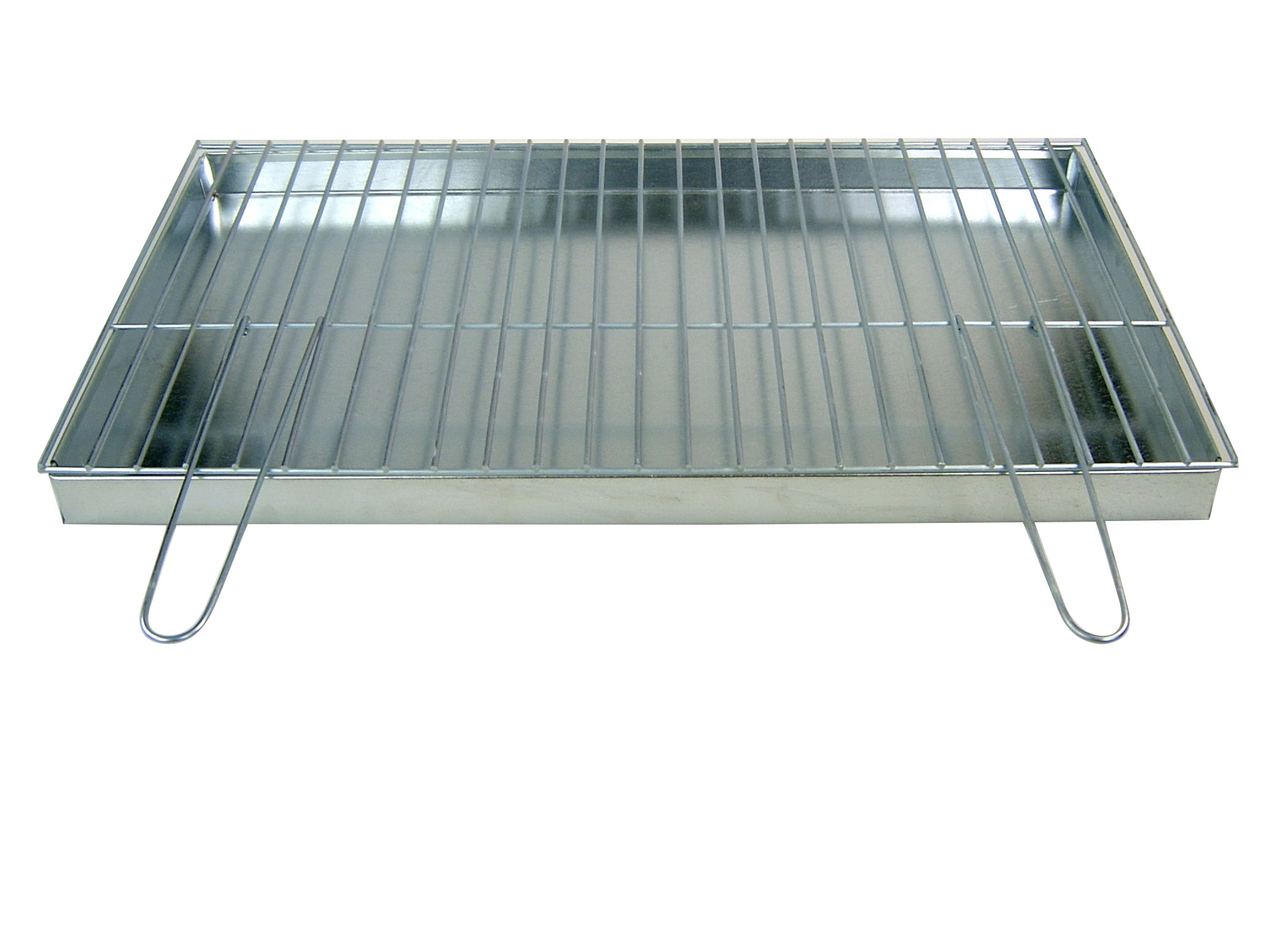 Rošt 70x40 cm průměr 4 mm popelník – skládací rukojeti