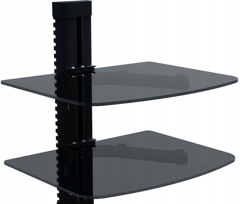 Półka Podwójna Szklana na dekoder Tv DVD Regulacja