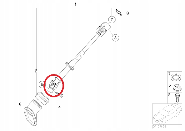 MINI R50 R52 R53 Krzyżak KOLUMNY KIEROWNICZEJ Номер каталоге запчасти ME - 006150 foto 0