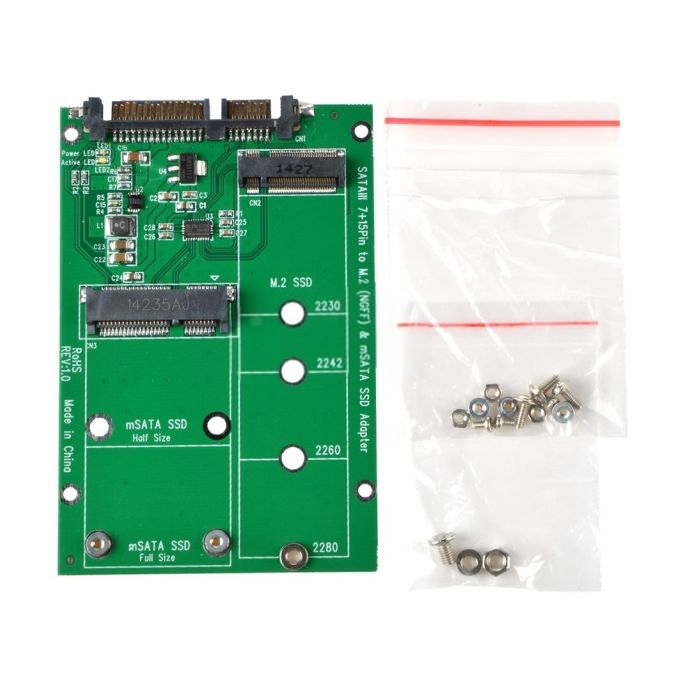 Adapter Przejściówka SATA3 M.2 NGFF mSATA SSD Dual Kod producenta 1321