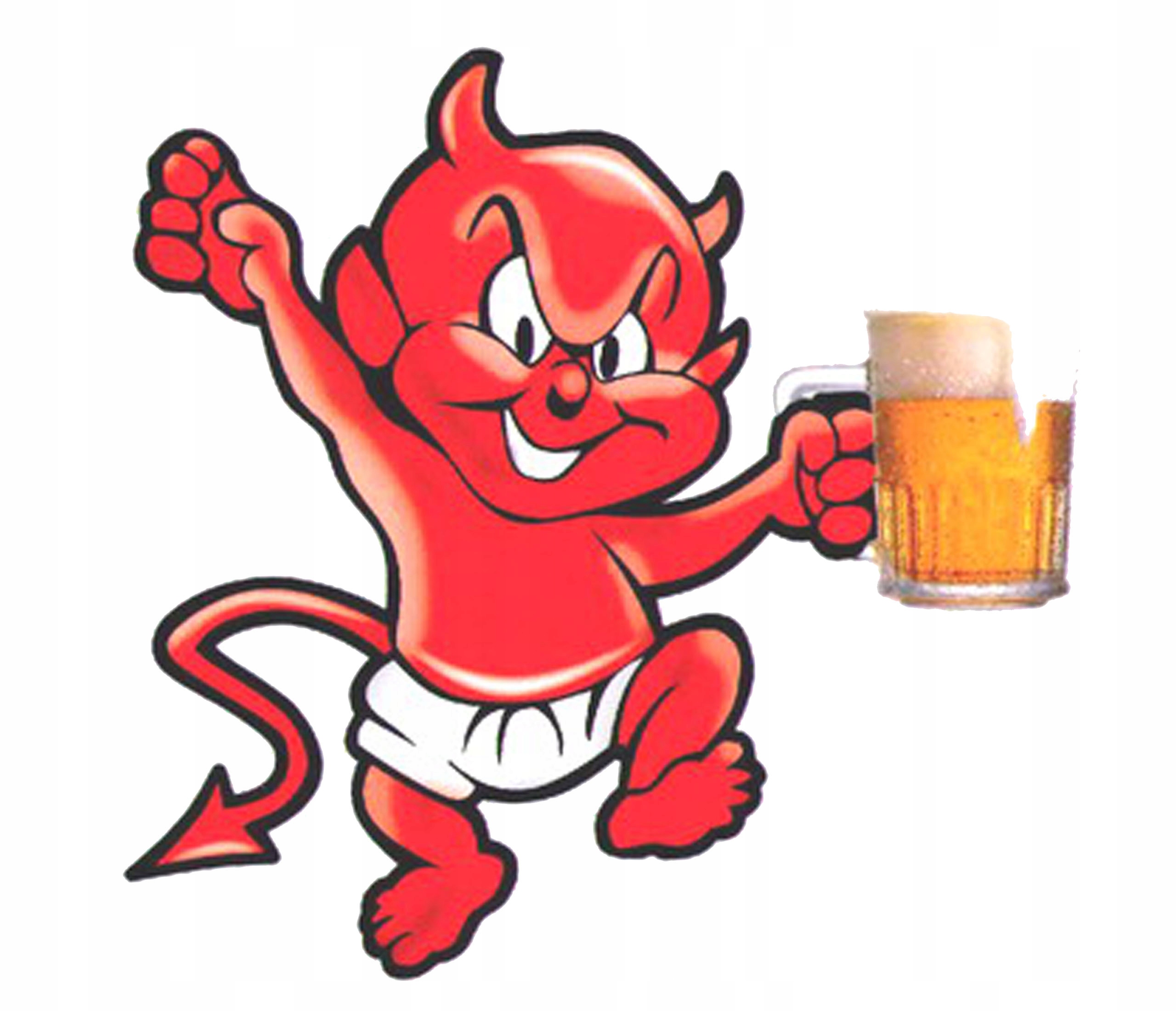 

Naklejka Diabeł Z Kuflem Piwa Diabełek Devil Piwo