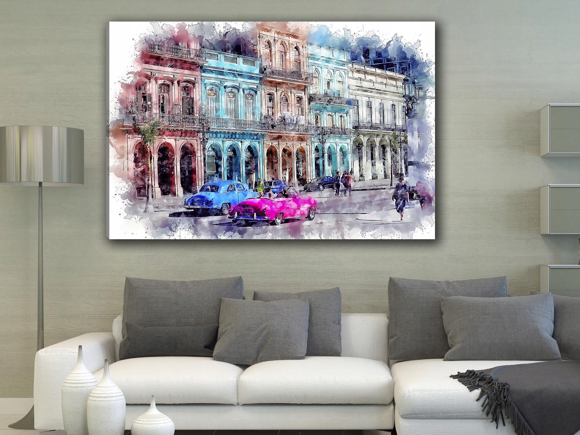 NOWOCZESNY OBRAZ DO SALONU 120X80 MIASTO Szerokość produktu 120 cm