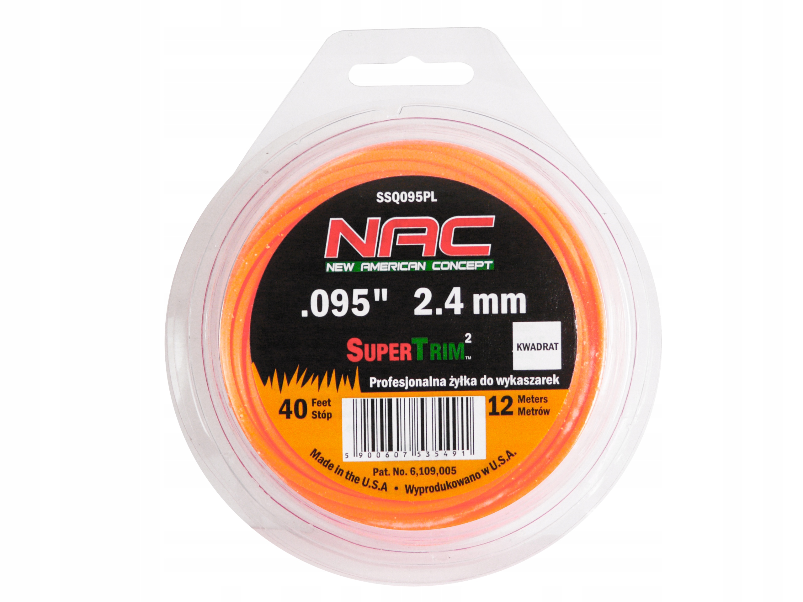 

Żyłka Tnąca Nac Ssq 095PL 2.4 MM 12 Mb Kwadratowa