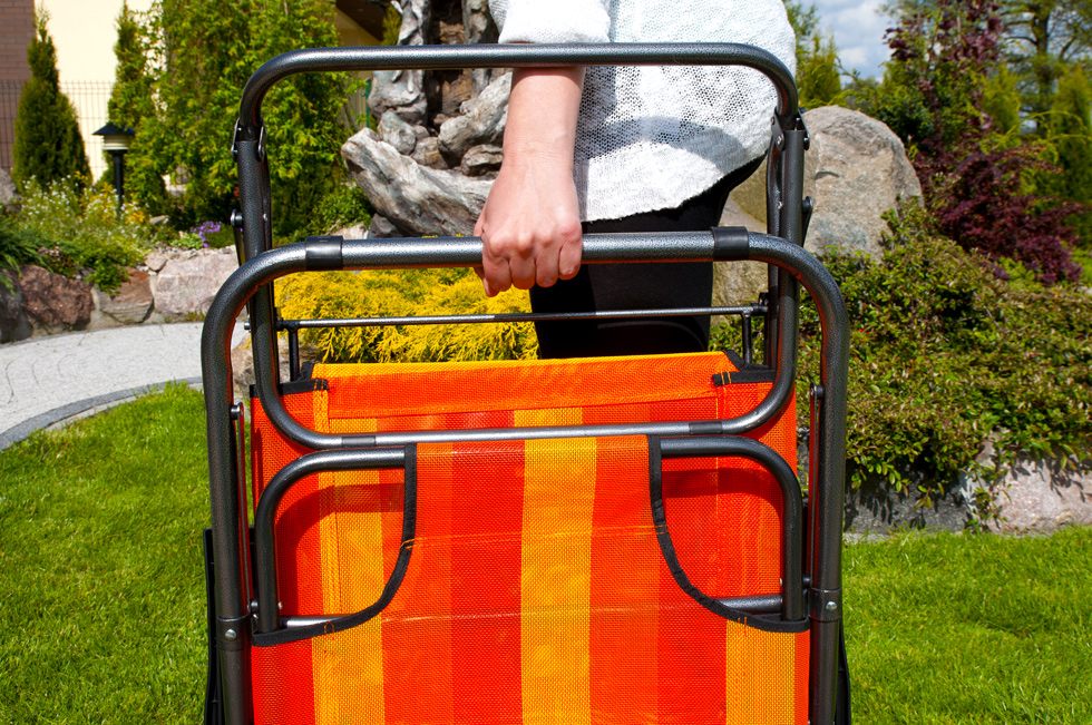 LEŻAK ROZKŁADANY OGRODOWY ECO ZIELONE PASY Model 1