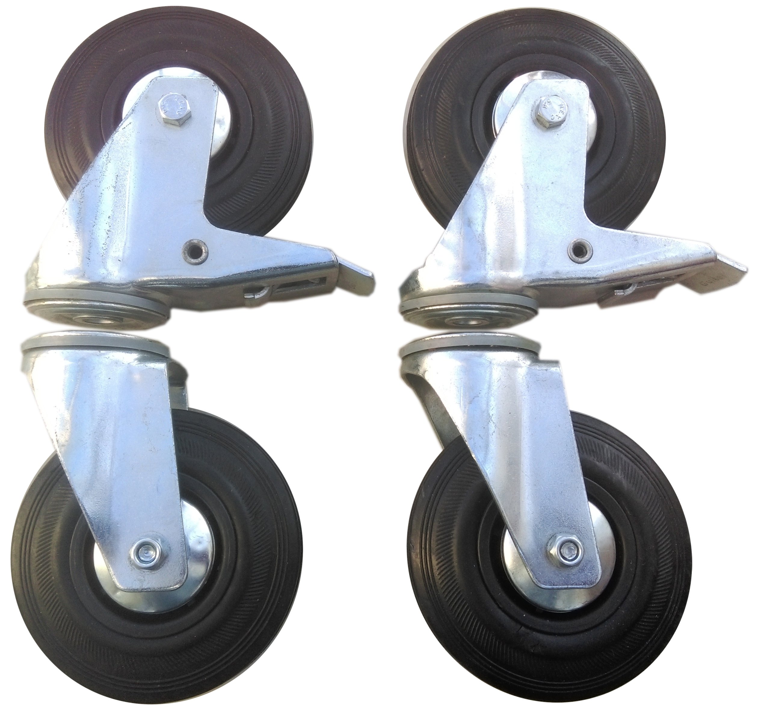 Sada kol 4 ks 125 mm otvor 12 mm 380 Kg brzd.