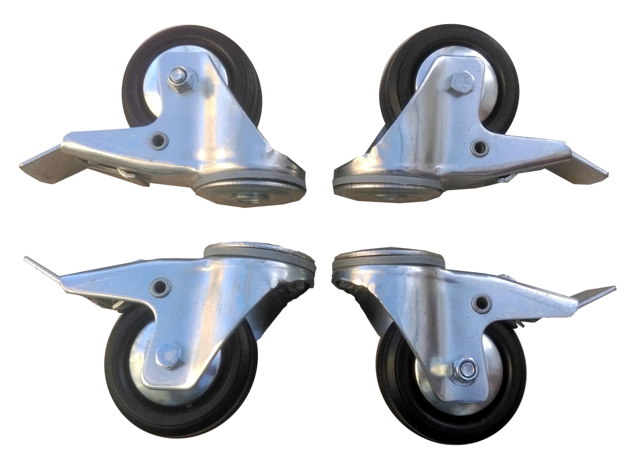 Sada kol 4 ks 80 mm otvor 300 Kg brzda kolo