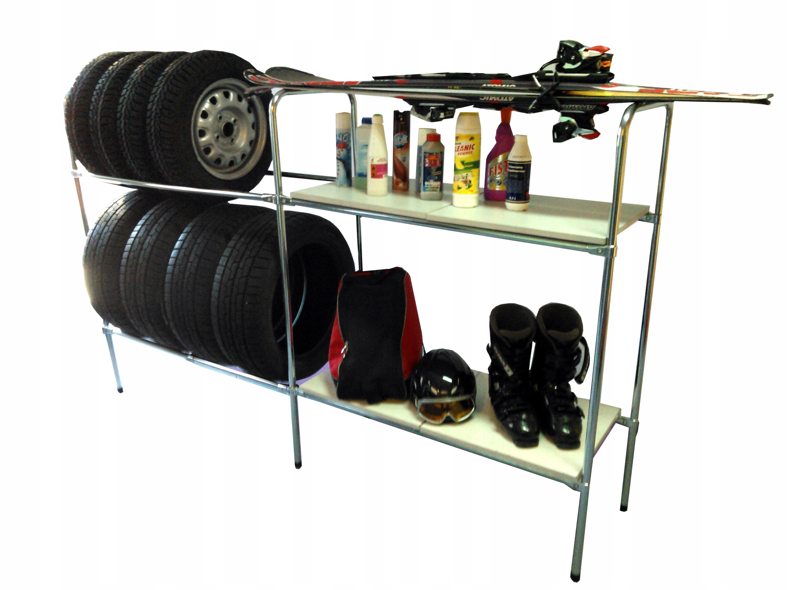 REGAL STOJAK STELAZ OPONY ZIMOWE KOLA NARTY DUZY