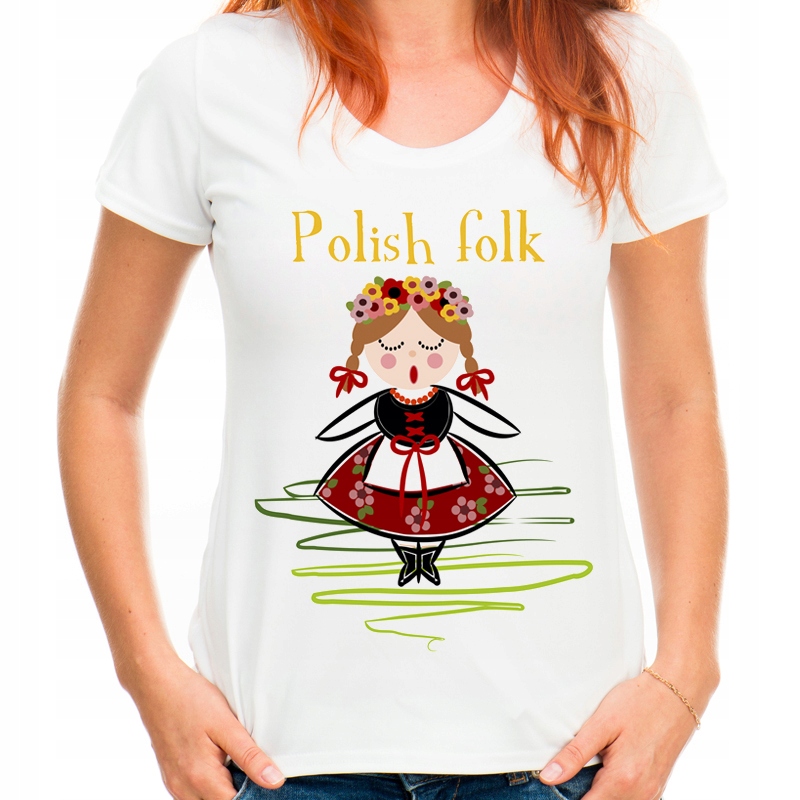 

Koszulka folk folkowa damska pamiątka z Polski M