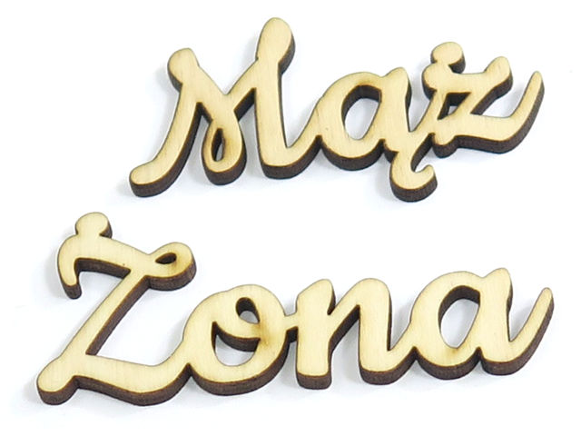 

Napisy Dekory Decoupage Mąż Żona Ze Sklejki YR55
