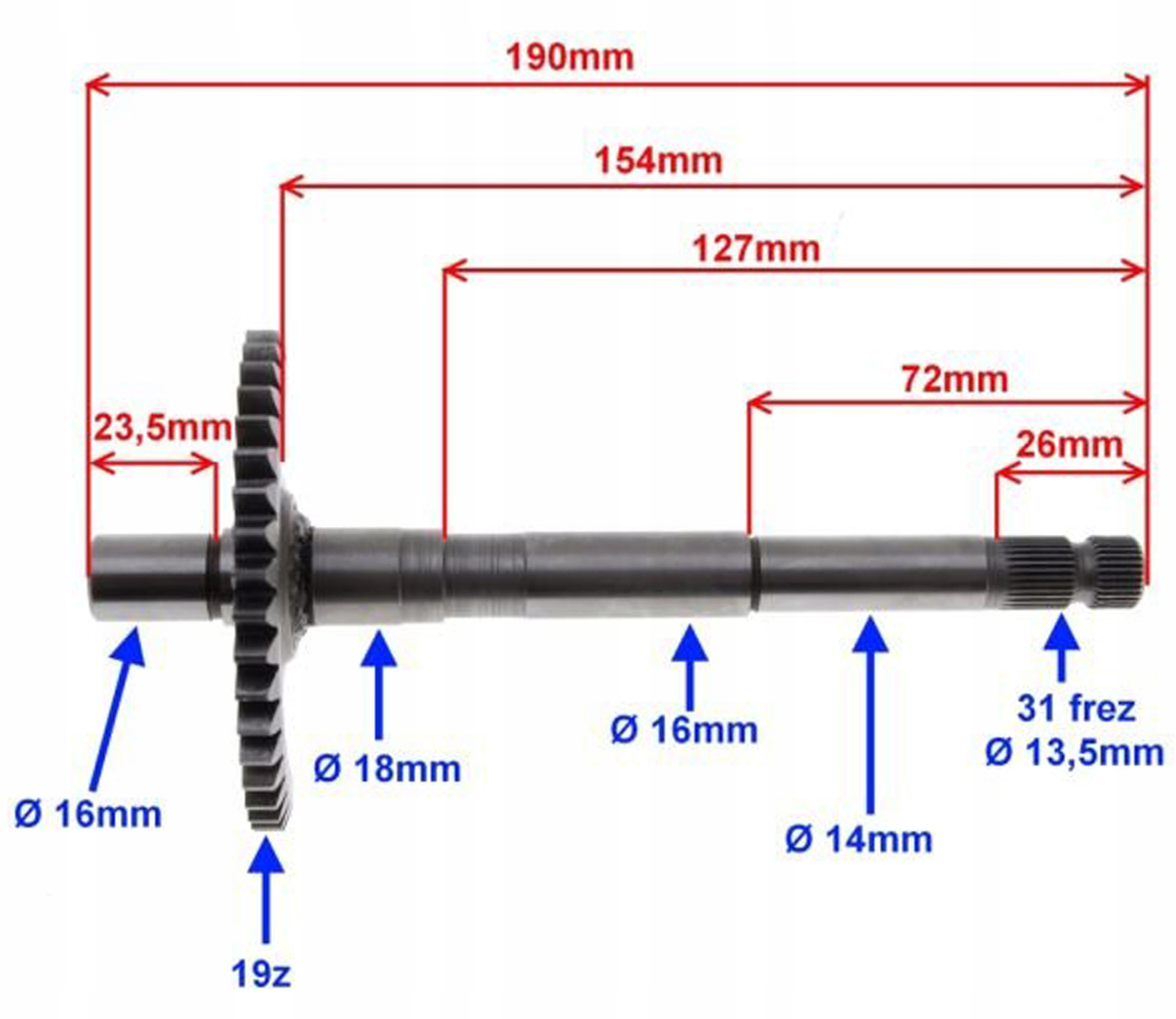 SIMSON S50 M53 WALEK STARTERA ROZRUSZNIKA ZEBATKA Part number 3534653453554765