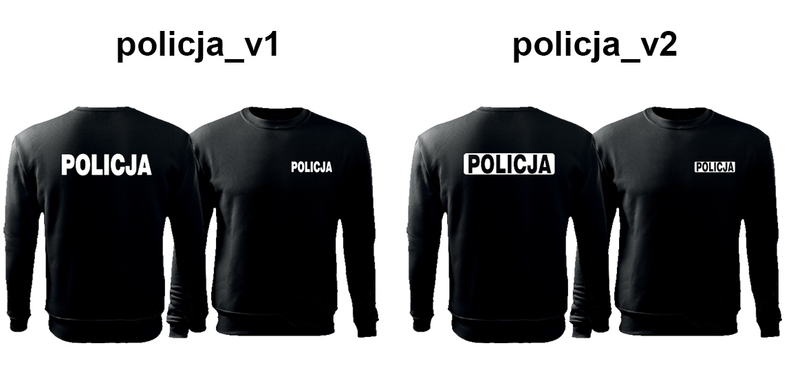 Bluza OCHRONA, POLICJA STRAŻ, RATOWNIK różne wzory Flex Rękaw długi rękaw