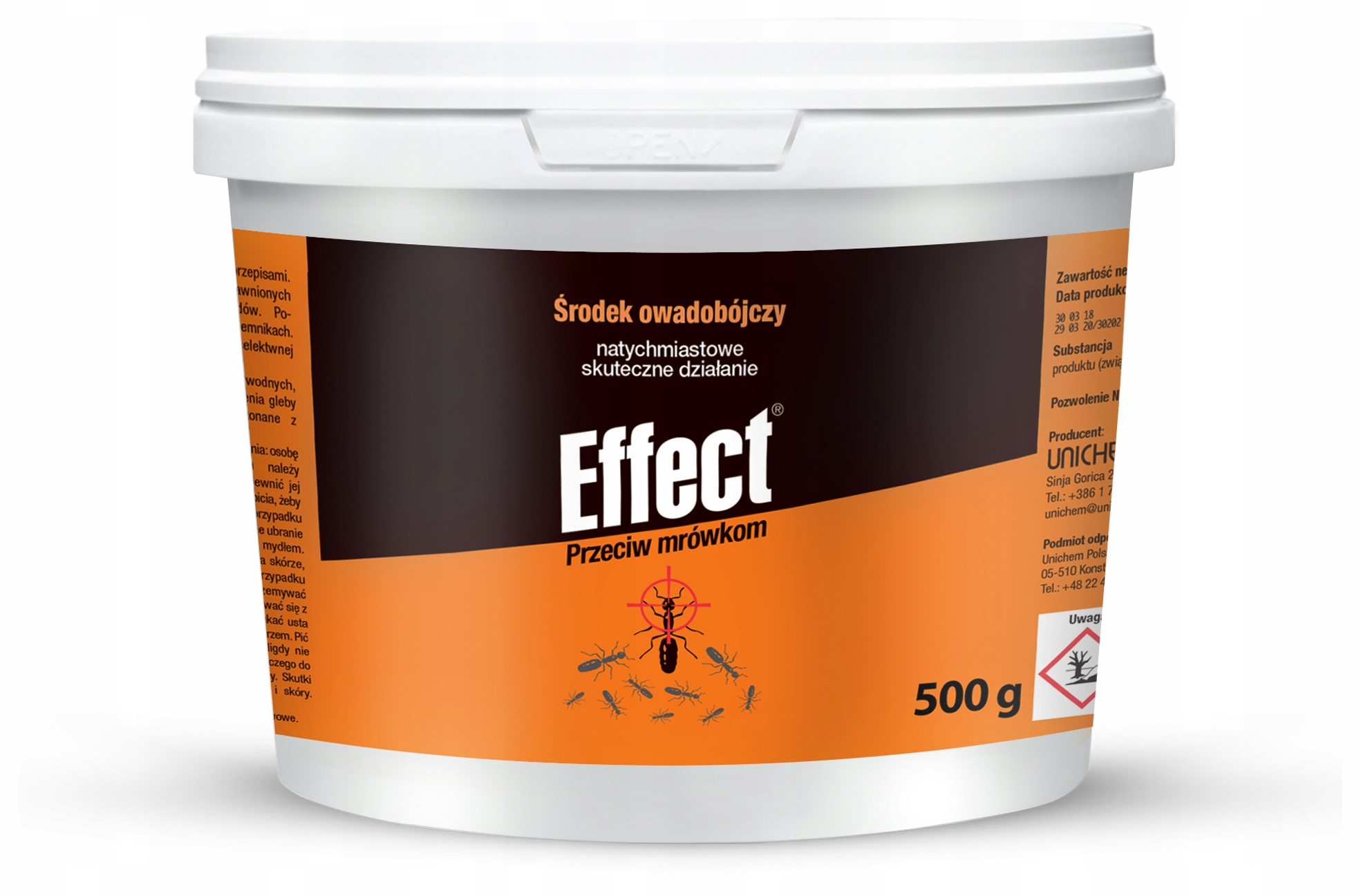 ŚRODEK PRZECIW MRÓWKOM PROSZEK NA MRÓWKI KARALUCHY CAŁE GNIAZDA EFFECT 500G Kod producenta Proszek na mrówki, karaluchy, prusaki 500g