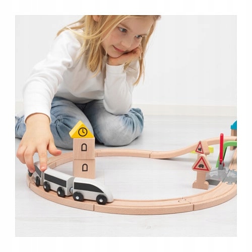 IKEA LILLABO tor 45el ZESTAW pociąg tory DREWNIANY Marka Ikea