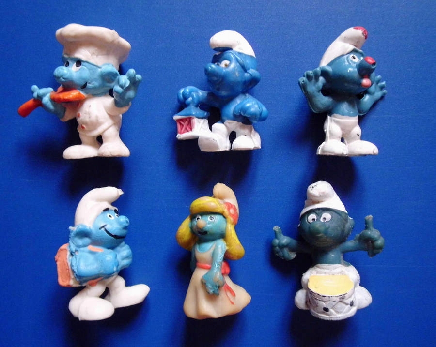 Stare Smerfy Zabawki Prl Smurfs 6 Szt Figurki Stare Smerfy Zabawki Prl Smurfs 6 Szt Figurki