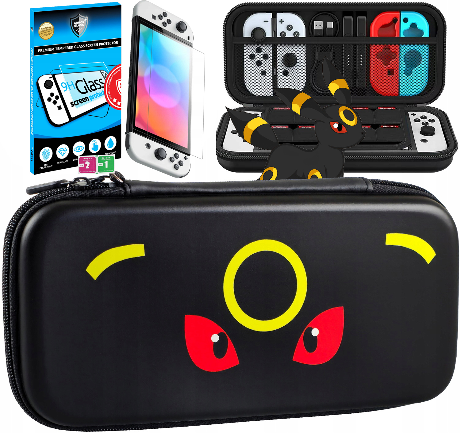 Czarny Futerał do Konsoli Nintendo Switch Oled model HEG-001 Szkło Oled