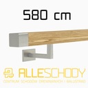 фото mini №1, Handrail wall-mounted wooden 40x40 580cm oak color