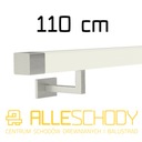 фото mini №1, Handrail wall-mounted wooden 40x40 110cm white inox