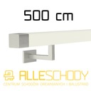 фото mini №1, Handrail wall-mounted wooden 40x40 500cm white inox