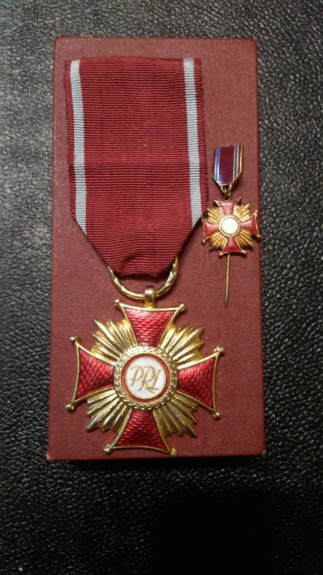 Złoty Krzyż Zasługi PRL + miniaturka