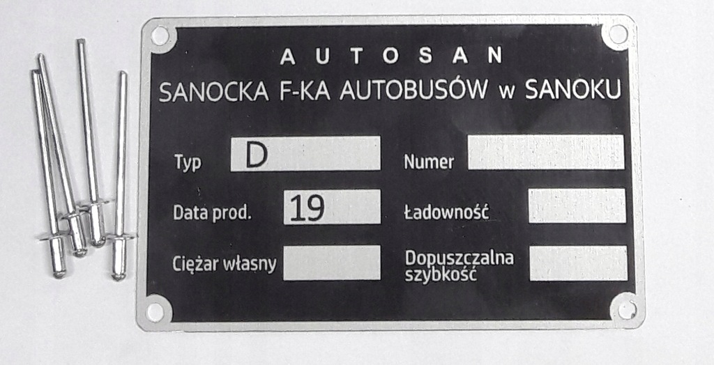 AUTOSAN 732 D55 D50 D47 Przyczepa TABLICZKA ZNAMIO - 7525863440 ...