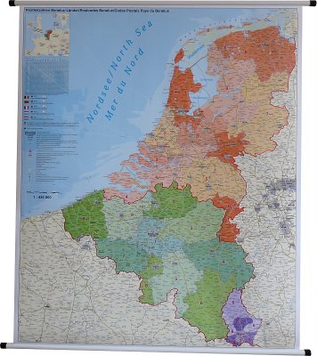 Belgia Holandia Luksemburg mapa kody pocztowe
